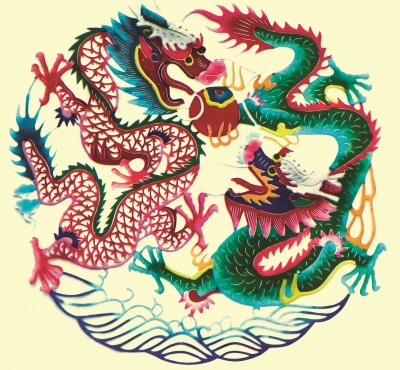 Olfan Double-Sided embroidery Chinese Dragon Silk Embroidery