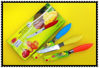 Fruit knife with plastic handle, boxed fruit knife, fruit knife handle willow