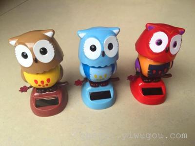The car color solar swing owl doll interior decorations factory direct sunlight swing