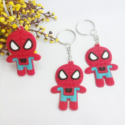 Superman Spiderman cartoon mixed Fashion Pendant soft PVC Keychain
