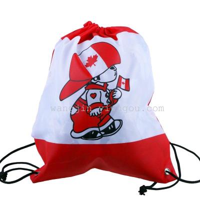 Cartoon Drawstring Bag Red Printed Drawstring Bag Backpack Eco-friendly Shopping Bag