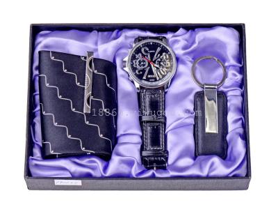 JESOU gift box premium gift set men's watch tie key chain premium gift box