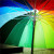 Korean Style Long Handle Rainbow Umbrella 16 Bone Plain Long Handle Umbrella Oversized Windproof Straight Umbrella