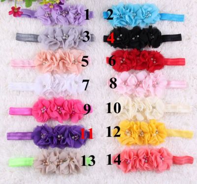 Aliexpress selling goods wholesale and children's hair with hand sewing CHIFFON FLOWER combination Headband Tiara