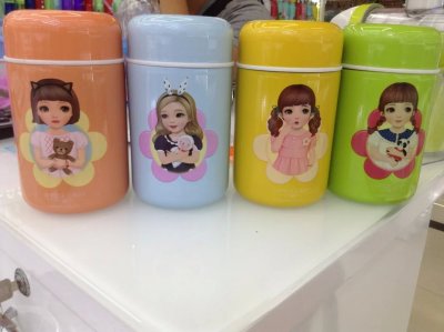 Eilai hot selling high quality double deck Korean version hot selling little girl thermos cup heat preservation soup can