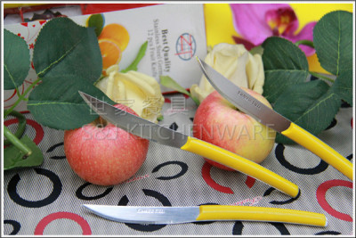The new boxed 12PCS plastic handle knife fruit knife and fork fork
