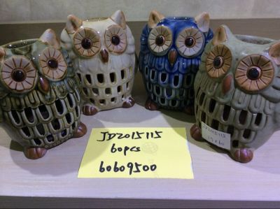 JD2015115 ceramic owl Candle Incense Burner