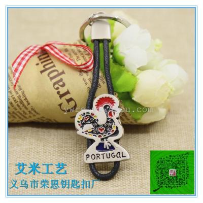 Rooster rope key chain alloy key chain metal key chain