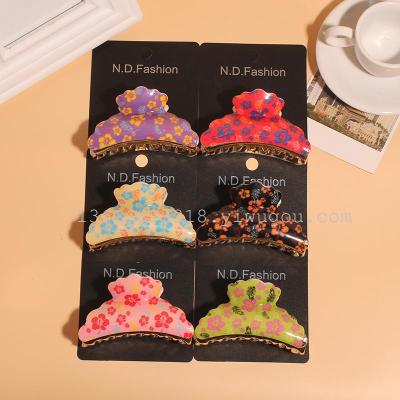 9 cm large acrylic small flower grip factory direct printing