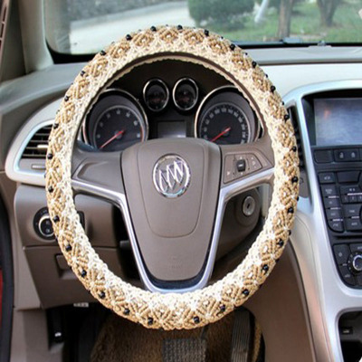 Summer pure hand knitting upscale bead ice silk steering wheel cover is comfortable and breathable