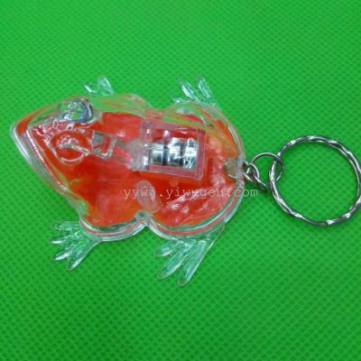 Supply cartoon frog shaped LED hair color light key buckle Light Mini gifts small pendant creative gifts