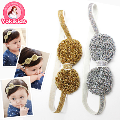 Children must treasure baby products headdress tide silver wire Crochet BOW BELT