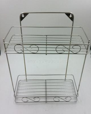 Stainless steel kitchen bathroom rack two square frame rack hardware bathroom accessories