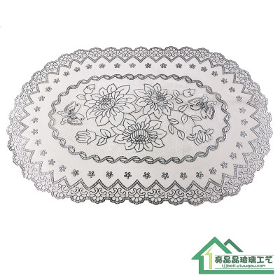 Exquisite iron silver PVC tablecloth can scrub pad eat mat on woodwork European tea table