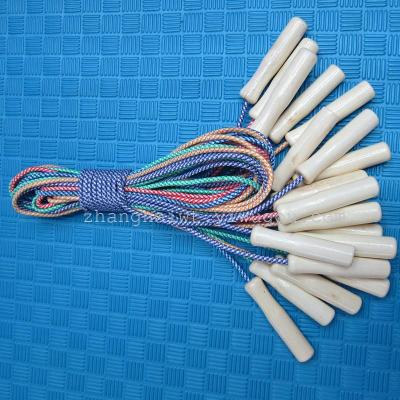 Jing super sports wooden handle rope playing rope cottonwood rope rope playing rope toys for children weight loss health manufacturers direct sales