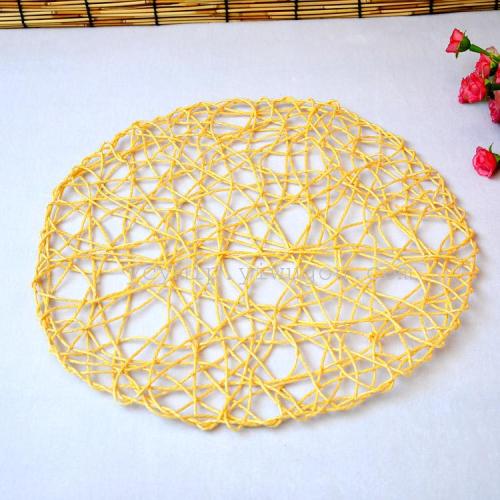 foreign trade original order randomly woven placemat creative environmental protection paper rope woven heat proof mat table mat