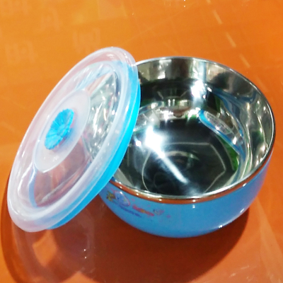 Ten Yuan Store Supply Children's Anti-Scald Drop-Resistant Bowl 8808 round Bottom Stainless Steel Fresh-Keeping Bowl