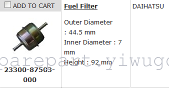 Fit For Daihatsu Gasoline Filter 23300-87503-000