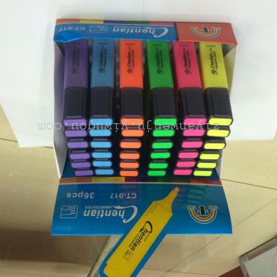 36 PACK display box fluorescent pen six new material mixed color fluorescent pen