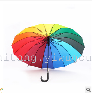 Factory Direct Sales Umbrella Straight Rod 70*16K Rainbow Umbrella Advertising Umbrella Wholesale Custom Umbrella Authentic