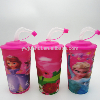 Cartoon 3D suction cup PP cup plastic cup can be customized