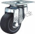 Trolley Casters 4-Inch Flat Movable Double Brake Single-Axis Elastic Rubber Wheels, Casters