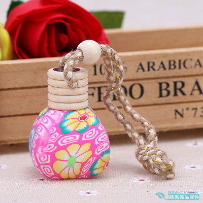 Upholstered clay car perfume bottle car decoration hanging accessories essential oil pendant