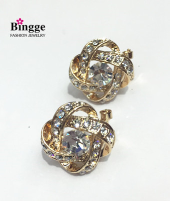 Accusative jewelry alloy earrings Diamond Earrings earpins gold plating