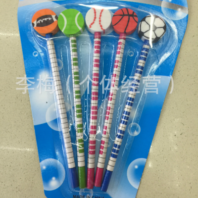 Football with a rubber head pencil pencil pencil kindergarten pupils prizes