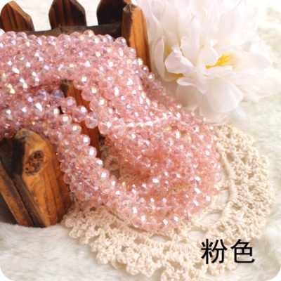 Crystal loose bead manual Crystal bead string material jewelry wholesale 8MM flat bead plating
