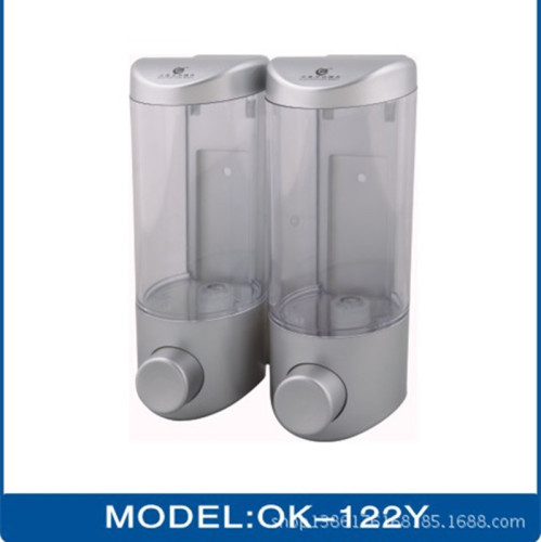 Luxury Hotel Supplies 350ml Silver Plated transparent Manual Soap Dispenser