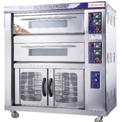 Two layer four plate gas oven, even under the 12 disc proofing boxes of pizza oven baked bread baked pizza barbecue