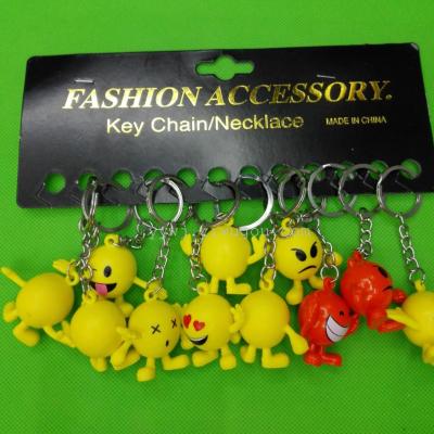 Supply custom vinyl cartoon key chain buckle vinyl plastic toys gifts smile