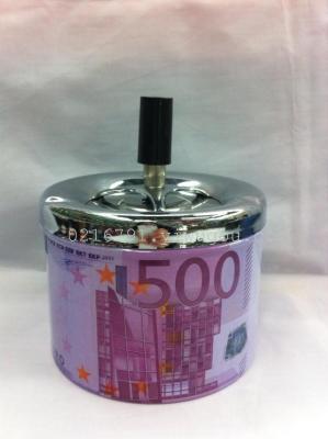 Creative tinplate countries coin ashtray euro dollar manufacturers direct sales