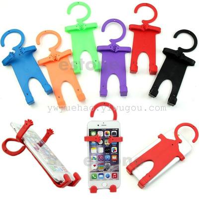 The new mobile phone support bracket type silica gel humanoid lazy creative gift mobile phone pendant