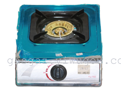 Stainless steel surface single head black square iron cover single head coal gas range cast iron stove gas stove fire.