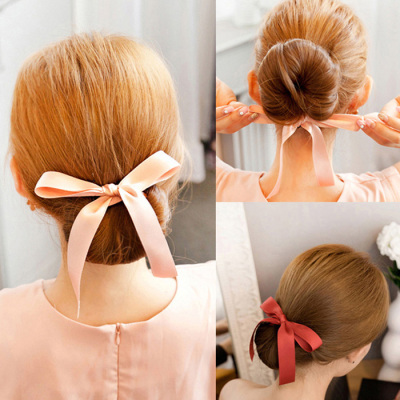 Head hair ribbon bow is a hair hair tool bar