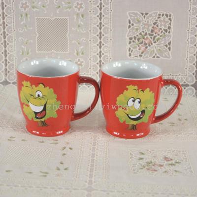 Ceramic coffee mugs-color glazed pottery supply custom-made porcelain promotional cups