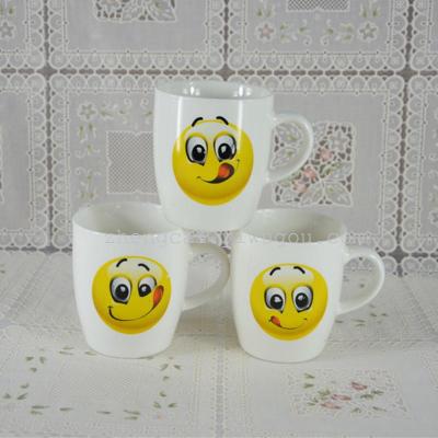 Ceramic mug smiley cup stock