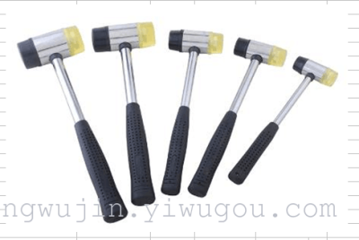 [factory direct] black rubber hammer, steel tube handle, wooden handle perforation, the style can choose