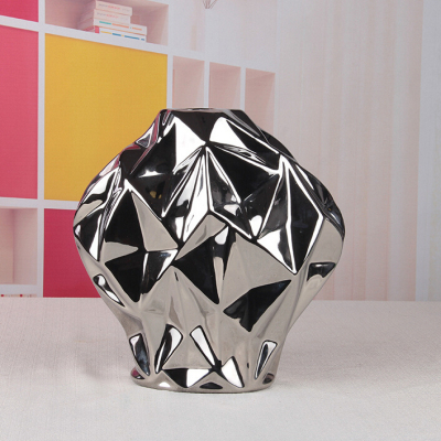 Gao Bo Decorated Home Electroplate Electroplate geometry ceramic vase home decoration handicraft