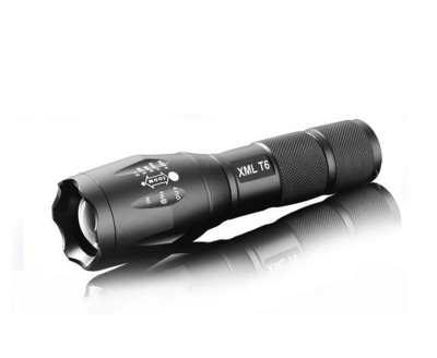 LED XMLT6 flashlight, aluminum alloy, bright flashlight charging zoom flashlight