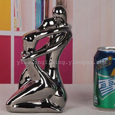 Gao Bo Decorated Home Wholesale ceramic meaning body romantic couples electroplate ceramic ornaments