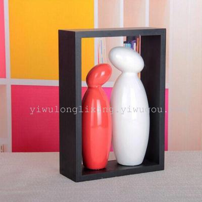 Gao Bo Decorated Home Three-Dimensional Photo Frame Ceramic Couple Character Decoration Ceramic Decoration