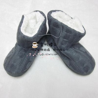 Domestic and foreign export of adult children 's winter warm plain knitted pattern with soft and heavy snow boots.