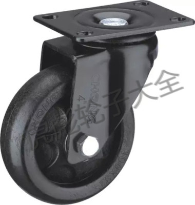 Trolley Casters 3-Inch 4-Inch 5-Inch Dual-Axis Neutral Wheel Pu Wheel (Fixed Movable Screw Rod Brake)