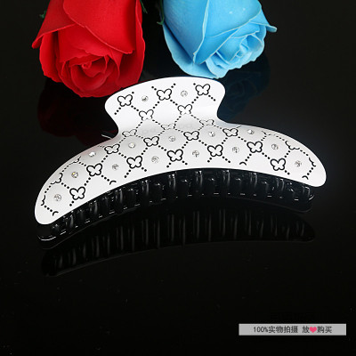 Luxurious new grab hair black and white 2 color acrylic diamond size