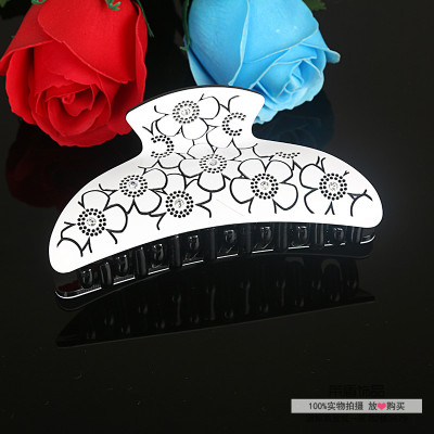 Korean OL are black and white flowers all-match hairpin grip acrylic diamond card