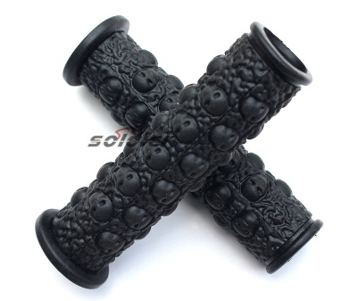 Rubber bicycle skull set with/head pattern Rubber set with embossed pattern/skeleton handle set