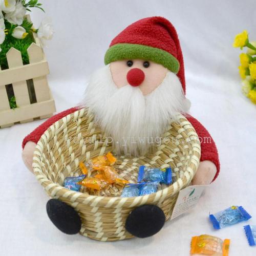 foreign trade hot sale christmas gift basket home decoration santa claus basket candy basket